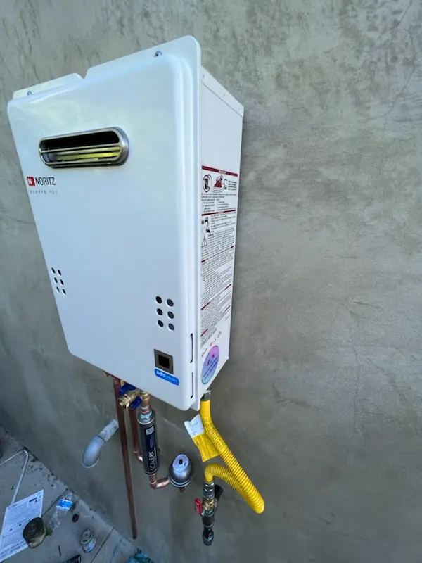 Tankless water heater installation for Heritage Glen homes